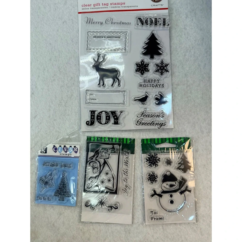 Huge Christmas Stamp Lot Stampin Up Inkadinkado Paper Studio Wood Clear Rubber